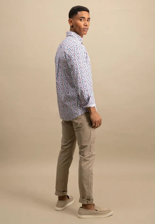 Shirts Men FYNCHHATTON Shirt With Even Point Pattern Poppy Redturf Green