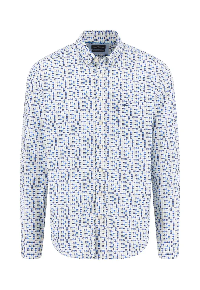 Shirts Men FYNCHHATTON Shirt With Even Point Pattern Poppy Redturf Green