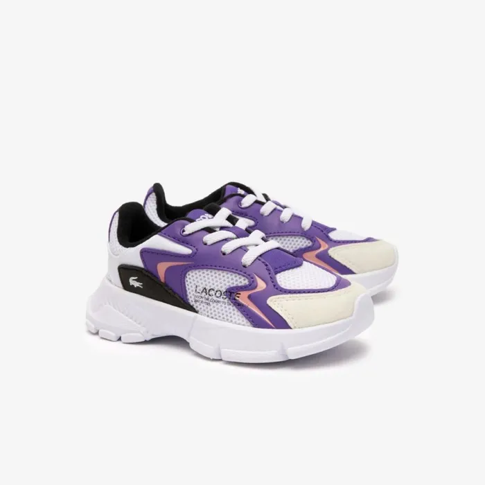 Shoes and Accessories Kids Lacoste Infants039 L003 Neo Sneakers Whtdk Purp 1s6