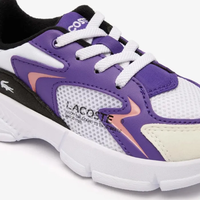 Shoes and Accessories Kids Lacoste Infants039 L003 Neo Sneakers Whtdk Purp 1s6