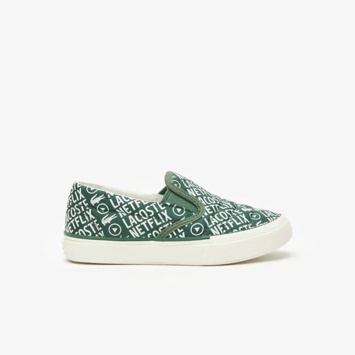 Shoes and Accessories Kids Lacoste Infants039 Lacoste X Netflix SlipOn Shoes Dk Grnoff Wht 12153 Shoes and Accessories Kids Lacoste Infants039 Lacoste X Netflix SlipOn Shoes Dk Grnoff Wht 12153