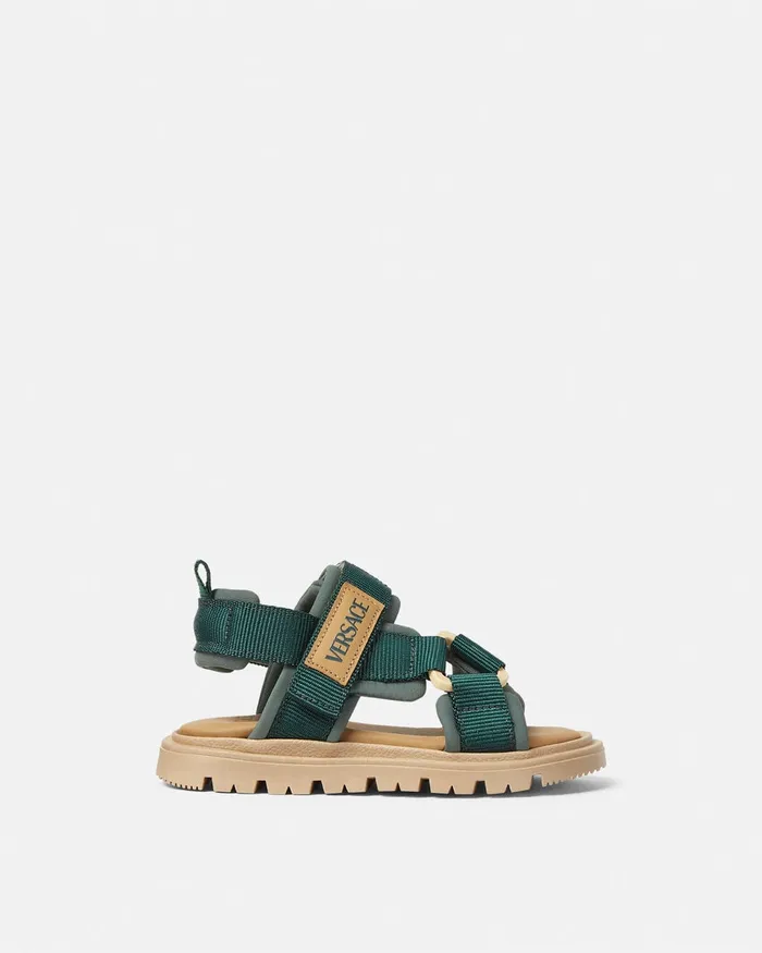 Shoes and First Steps Kids Versace Logo Baby Sandals Green