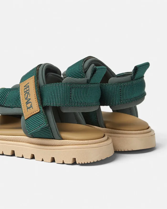 Shoes and First Steps Kids Versace Logo Baby Sandals Green