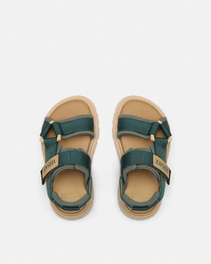 Shoes and First Steps Kids Versace Logo Baby Sandals Green