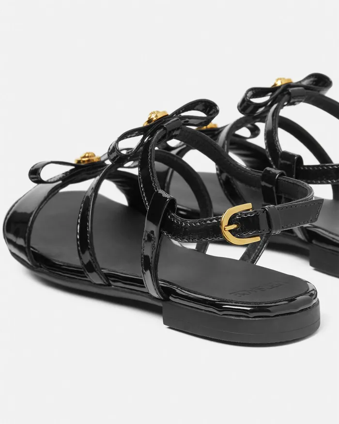 Shoes Kids Versace Gianni Ribbon Sandals Blackgold