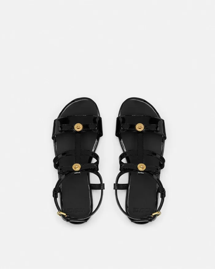Shoes Kids Versace Gianni Ribbon Sandals Blackgold