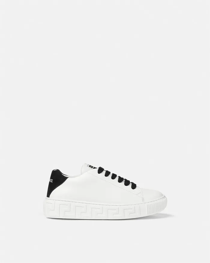 Shoes Kids Versace Greca Sneakers Blackwhite