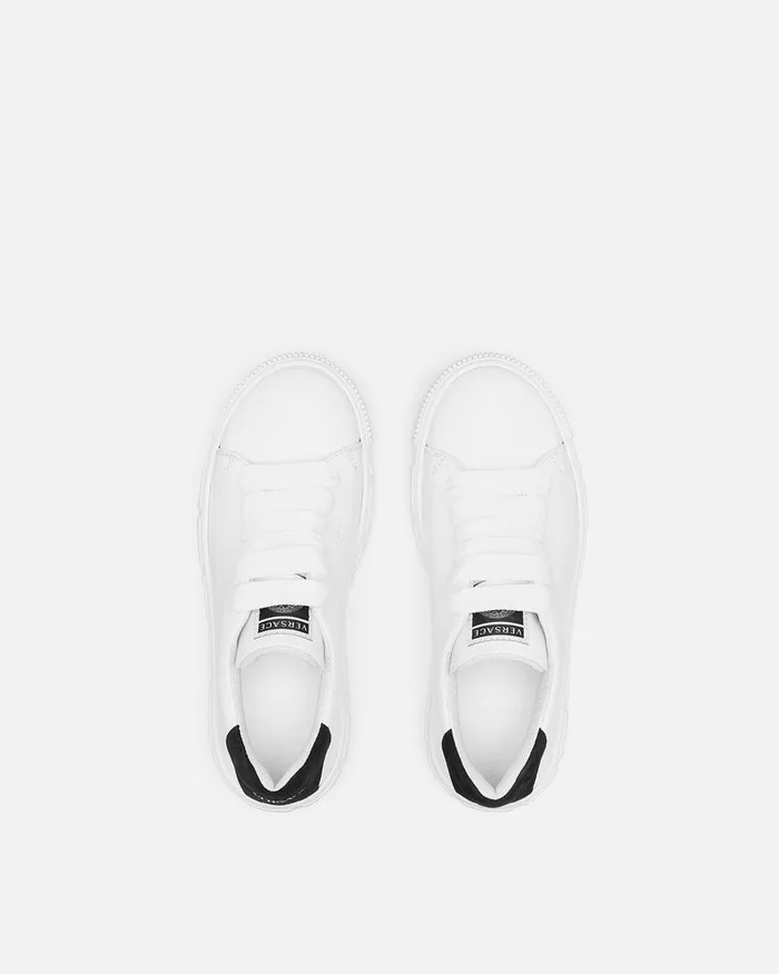 Shoes Kids Versace Greca Sneakers Blackwhite