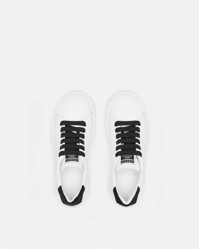 Shoes Kids Versace Greca Sneakers Blackwhite