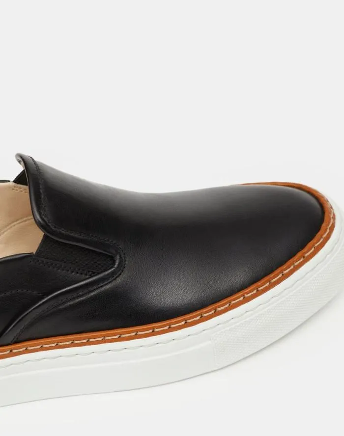 Shoes Nappa Leather SlipOn Sneaker Black Multi Lafayette 148 New York Sneakers
