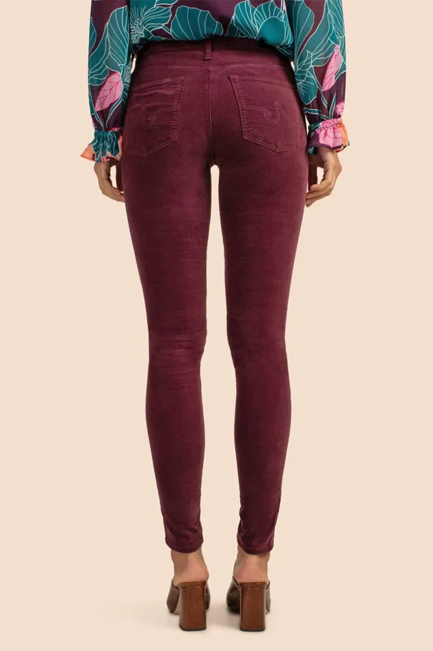 SHOP Trina Turk ALL BOTTOMS AG MAROON VELVET FARRAH SKINNY PANT
