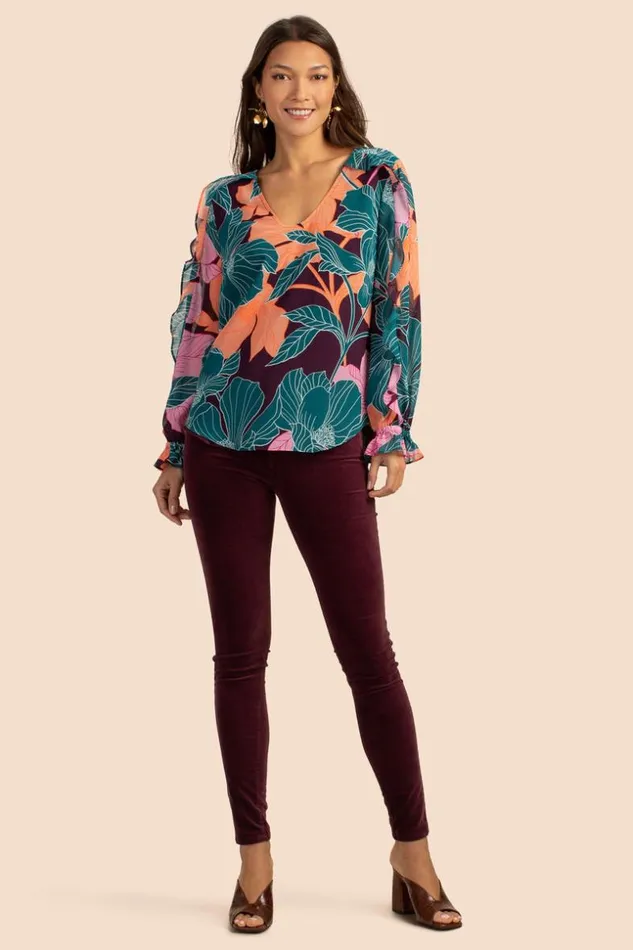 SHOP Trina Turk ALL BOTTOMS AG MAROON VELVET FARRAH SKINNY PANT
