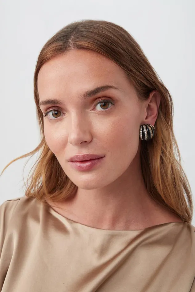 SHOP Trina Turk JEWELRY KJL ENAMEL RIB DOMED EARRING