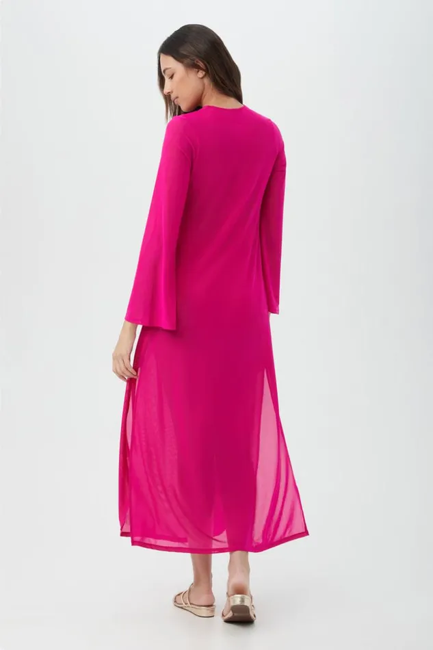 SHOP Trina Turk MATCHING SWIM SETS WOMEN039S ELAIRE LONG SLEEVE VNECK MESH MAXI DRESS SWIM COVERUP