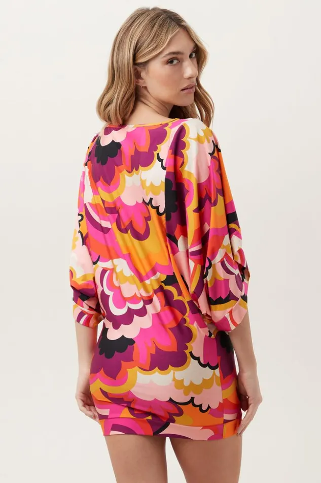 SHOP Trina Turk MATCHING SWIM SETS WOMEN039S FAN FAIRE BOATNECK TUNIC SWIM COVERUP DRESS