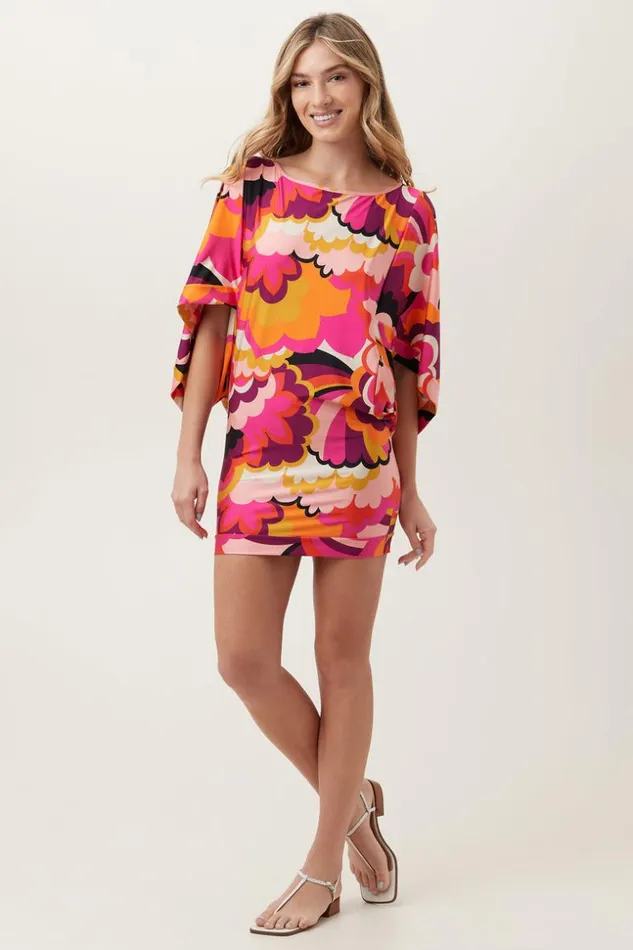 SHOP Trina Turk MATCHING SWIM SETS WOMEN039S FAN FAIRE BOATNECK TUNIC SWIM COVERUP DRESS