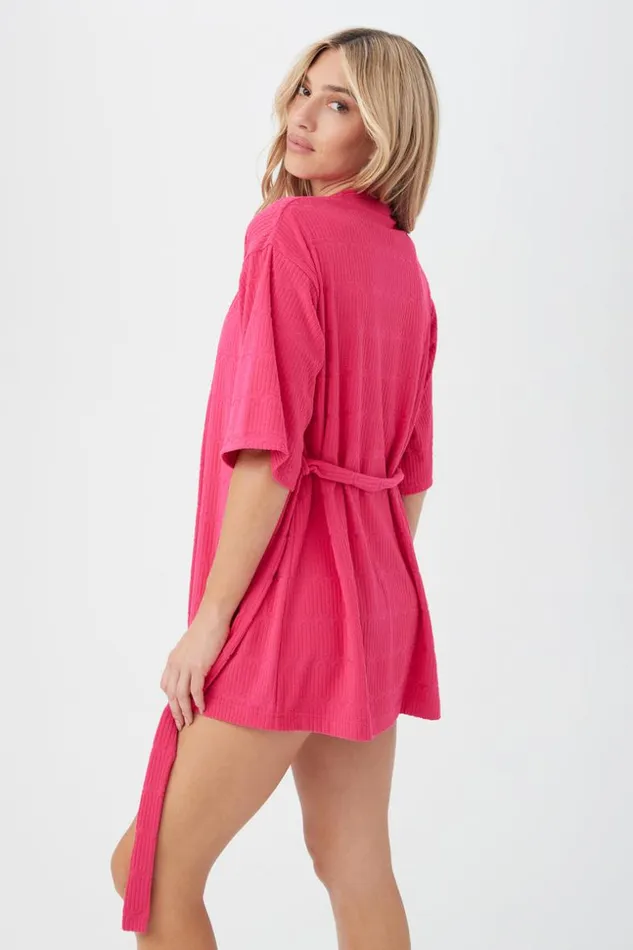SHOP Trina Turk MATCHING SWIM SETS WOMEN039S SKYFALL SHORT SLEEVE TERRY SWIM COVERUP ROBE