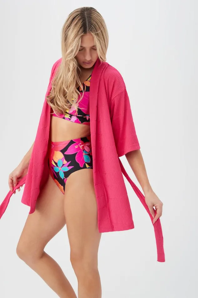 SHOP Trina Turk MATCHING SWIM SETS WOMEN039S SKYFALL SHORT SLEEVE TERRY SWIM COVERUP ROBE