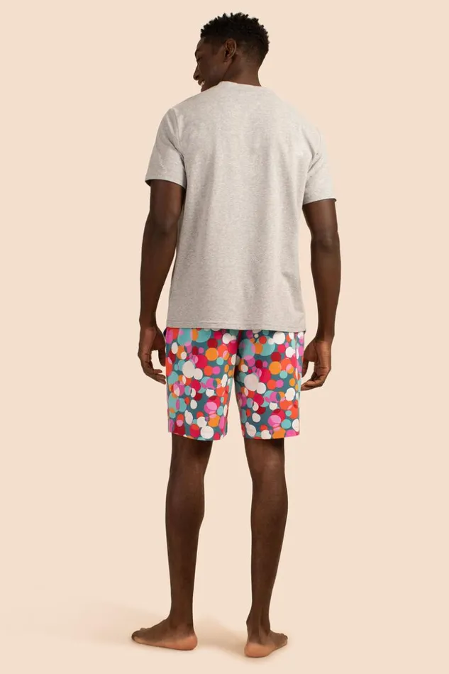 SHOP Trina Turk MEN039S SLEEPWEAR BUBBLE DOTS MEN039S SHORT SLEEVE BOXER SHORT JERSEY PJ SET