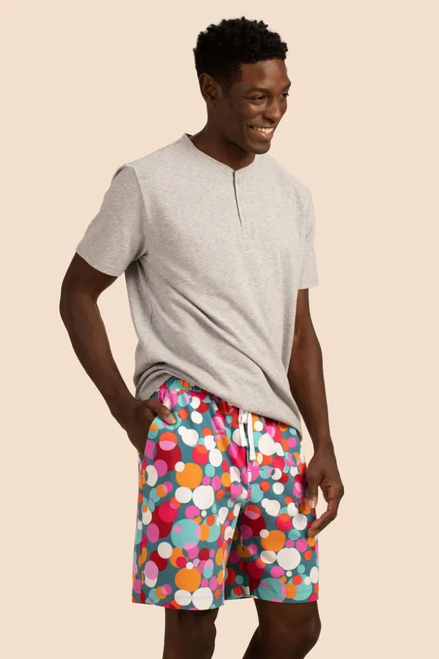 SHOP Trina Turk MEN039S SLEEPWEAR BUBBLE DOTS MEN039S SHORT SLEEVE BOXER SHORT JERSEY PJ SET