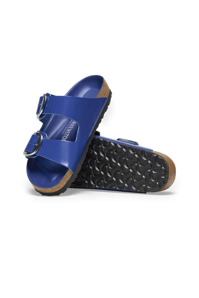 SHOP Trina Turk SHOES WOMEN039S ARIZONA BIG BUCKLE BLUE PATENT LEATHER SANDAL