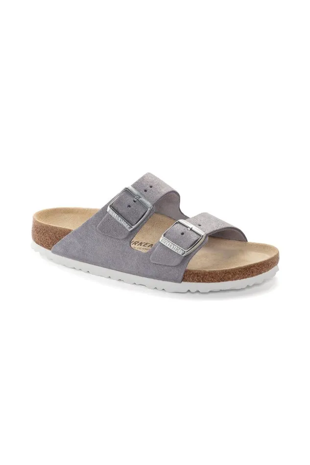 SHOP Trina Turk SHOES WOMEN039S ARIZONA ORIGINAL FOOTBED SHIMMERING PURPLE SUEDE SANDAL