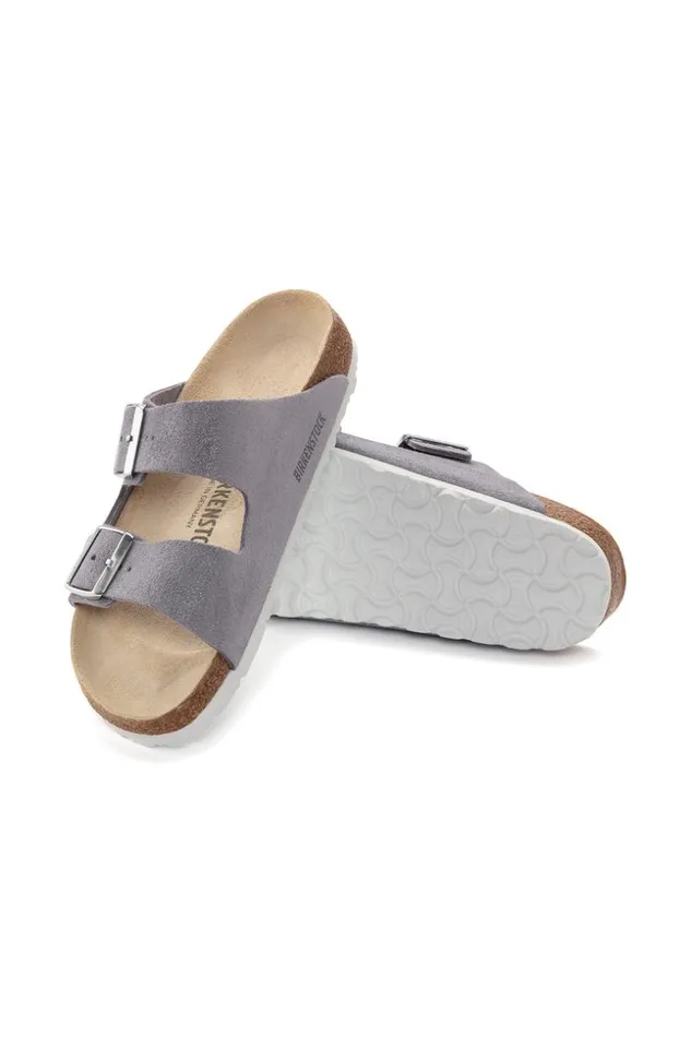 SHOP Trina Turk SHOES WOMEN039S ARIZONA ORIGINAL FOOTBED SHIMMERING PURPLE SUEDE SANDAL