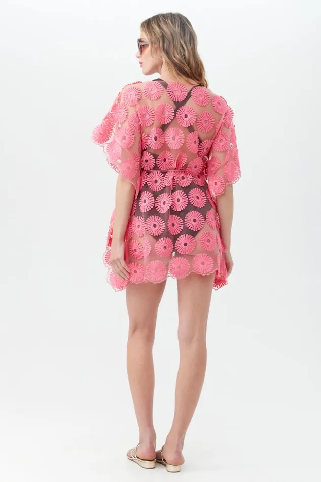 SHOP Trina Turk SWIM COVER UPS WOMEN039S LUAU 3D DAISY ANISSA CAFTAN COVERUP DRESS