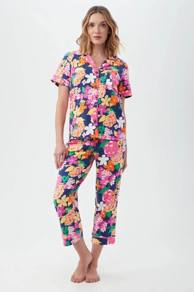 SHOP Trina Turk WOMEN039S SLEEPWEAR GREENHOUSE FLORAL WOMEN039S SHORT SLEEVE CROPPED PANT JERSEY PJ SET SHOP Trina Turk WOMEN039S SLEEPWEAR GREENHOUSE FLORAL WOMEN039S SHORT SLEEVE CROPPED PANT JERSEY PJ SET