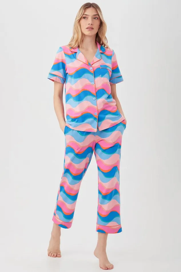 SHOP Trina Turk WOMEN039S SLEEPWEAR NEW WAVE WOMEN039S SHORT SLEEVE CROPPED PANT JERSEY PJ SET SHOP Trina Turk WOMEN039S SLEEPWEAR NEW WAVE WOMEN039S SHORT SLEEVE CROPPED PANT JERSEY PJ SET
