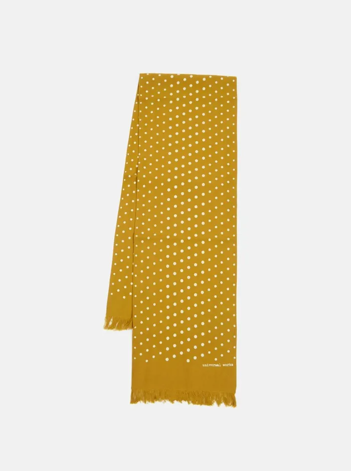 Short Scarf In Mustard Dot Print Men Universal Works Scarves