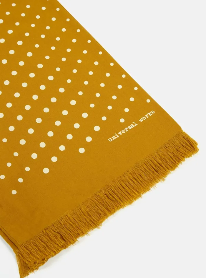 Short Scarf In Mustard Dot Print Men Universal Works Scarves