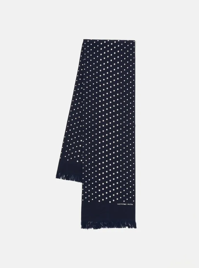 Short Scarf In Navy Dot Print Men Universal Works Scarves