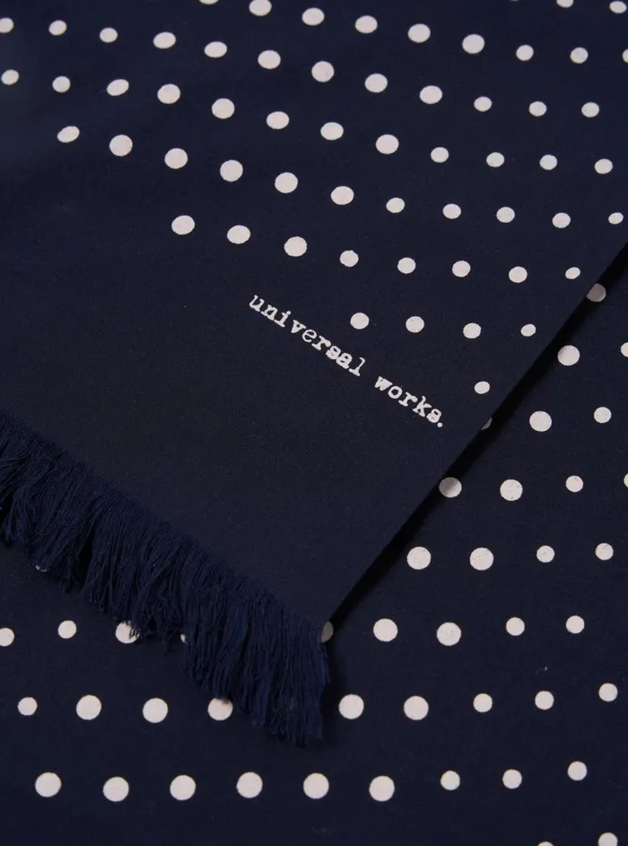 Short Scarf In Navy Dot Print Men Universal Works Scarves