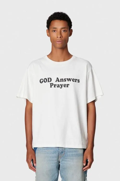 Short Sleeve Men Gallery Dept GOD ANSWERS PRAYER TEE White