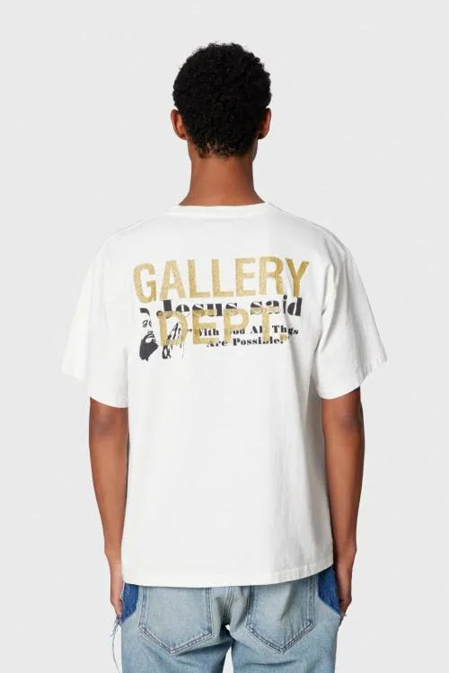 Short Sleeve Men Gallery Dept GOD ANSWERS PRAYER TEE White