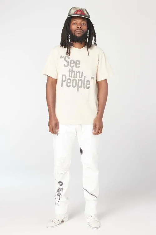 Short Sleeve Men Gallery Dept SEE THRU PEOPLE TEE Archival White