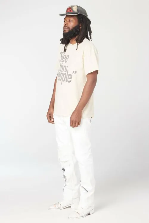 Short Sleeve Men Gallery Dept SEE THRU PEOPLE TEE Archival White