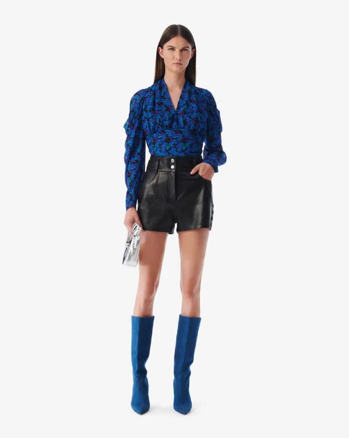 Shorts and Skirts Women IRO ADIL EMBROIDERED LEATHER SHORTS