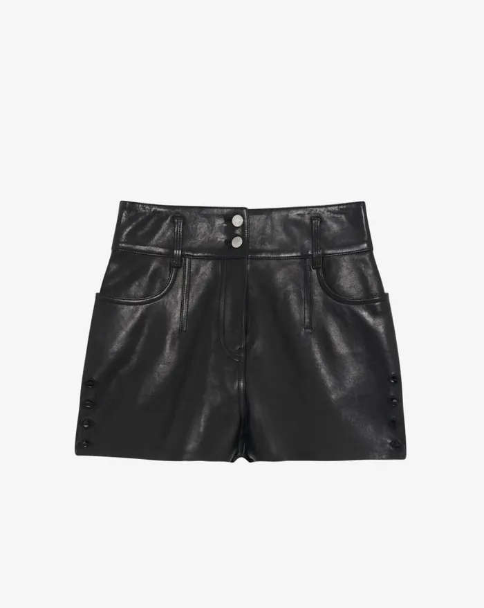 Shorts and Skirts Women IRO ADIL EMBROIDERED LEATHER SHORTS