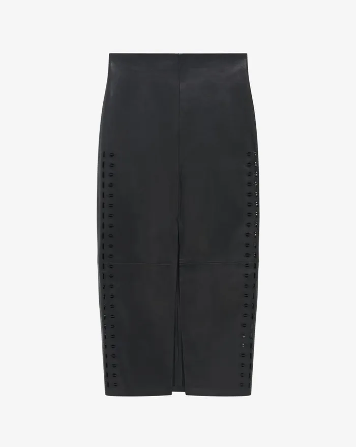 Shorts and Skirts Women IRO AKINE SPLIT LEATHER MIDI SKIRT