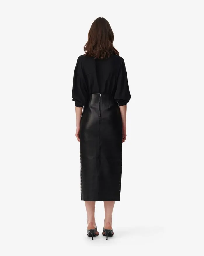 Shorts and Skirts Women IRO AKINE SPLIT LEATHER MIDI SKIRT