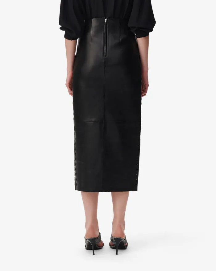 Shorts and Skirts Women IRO AKINE SPLIT LEATHER MIDI SKIRT