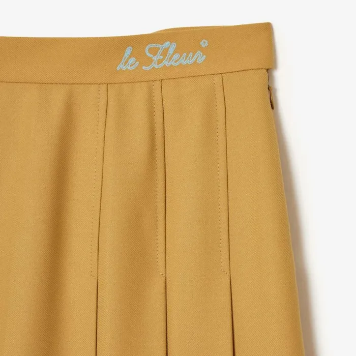 Shorts and Skirts Women Lacoste Lacoste X Le FLEUR Pleated Midi Skirt Yellow Tei