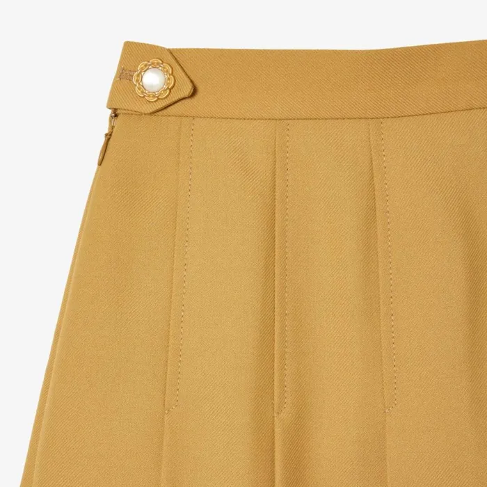 Shorts and Skirts Women Lacoste Lacoste X Le FLEUR Pleated Midi Skirt Yellow Tei