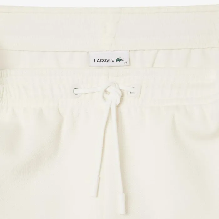 Shorts and Skirts Women Lacoste Women039s Contrast Seam Piqu Shorts White Navy Blue Light Blue It4