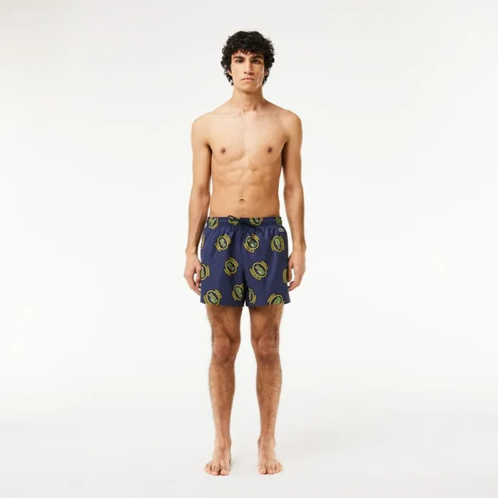Shorts and Swim Men Lacoste Men039s Logo Badge Swim Trunks Navy Blue Yellow Z57 Shorts and Swim Men Lacoste Men039s Logo Badge Swim Trunks Navy Blue Yellow Z57