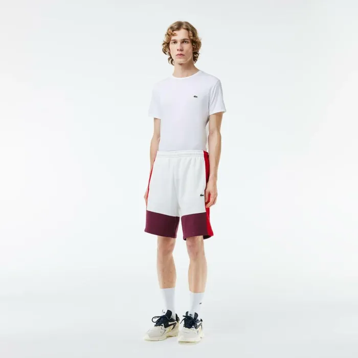 Shorts and Swim Men Lacoste Men039s Regular Fit Brushed Fleece Colorblock Shorts White Red Bordeaux Ig7 Shorts and Swim Men Lacoste Men039s Regular Fit Brushed Fleece Colorblock Shorts White Red Bordeaux Ig7