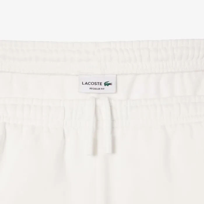 Shorts and Swim Men Lacoste Men039s Regular Fit Brushed Fleece Colorblock Shorts White Red Bordeaux Ig7