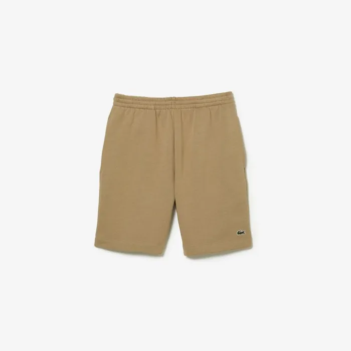 Shorts and Swim Men Lacoste Men039s Regular Fit Fleece Shorts Beige Cb8